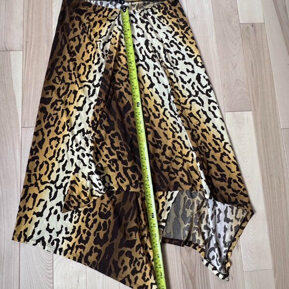Vintage BEDO Leopard Print Asymmetrical Midi Skirt - Picture 6 of 8
